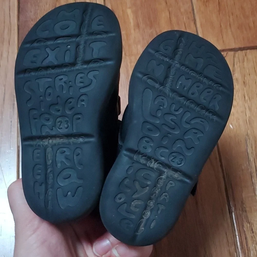 Camper black kids dress shoes